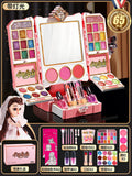 Kids' cosmetics toy princess doll set dressing table play house girl music makeup box wholesale gift