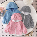 Kids clothing  cross-border new arrivalfashionspring & fallgirllong sleeves zipper hooded outwear children's clothing