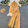 Light mature style heavy industry embroider red work clothingtwo-piece set female autumlooseslimming looklong sleevesshirtloose pantssuit