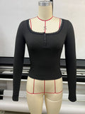 2025 european and american cross-border amazon new autumn/winter lace button v-neck fashion slim-fit long sleeve women's top