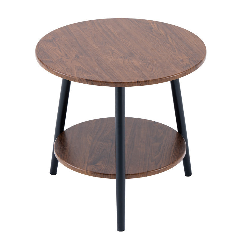 Small round table double-layered small coffee table double-layered iron table scandinavian style accessible luxurycasualins bedside table sofa coffee table