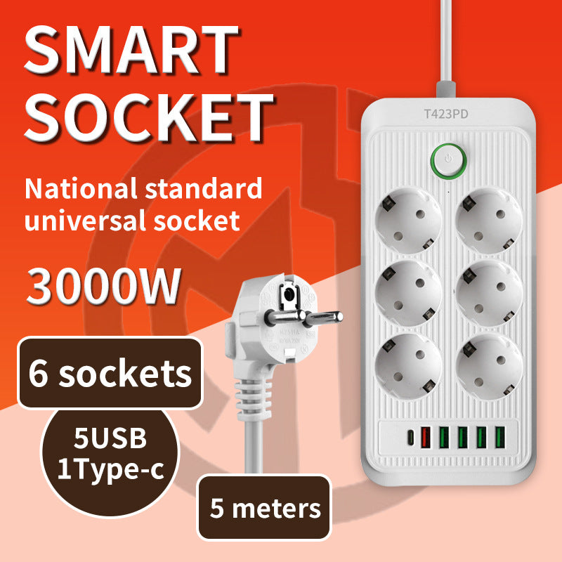 European standard power strip, russian/european power strip, german/korean 16a two-pin european standard home socket, austrian standard