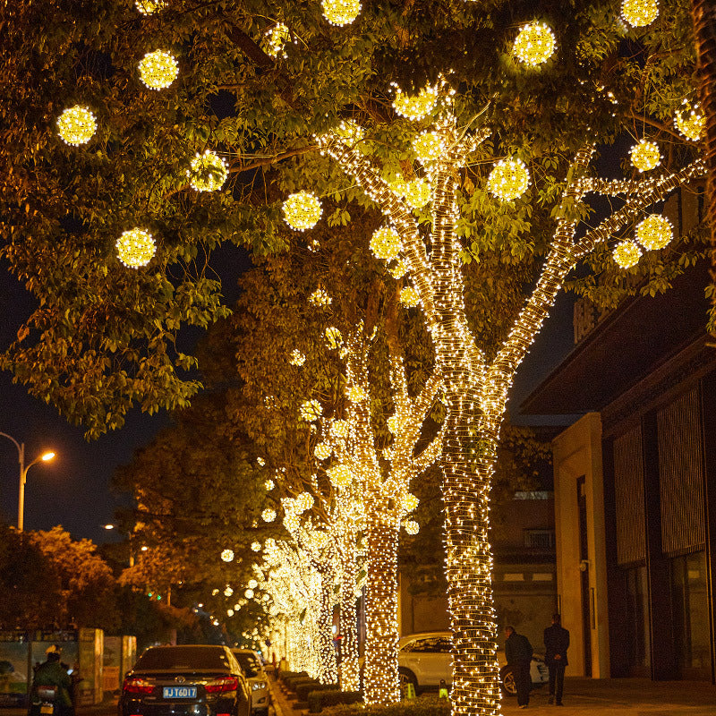 LED vine ball lamp holiday decoration outdoor ball lamp landscape hanging tree ball lamp street outdoor lighting lantern string