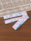 Children's clothing cross-border european and american girls white vest + blue shorts two-piece set children's clothing