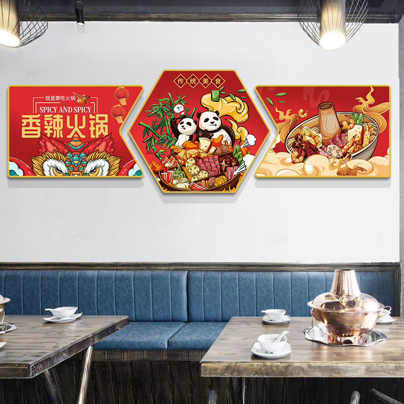 Guochao Hot Pot Restaurant Decorative Painting Peking Opera Huadan Hotel Hanging Painting Mala Skewers Hot Pot Restaurant Box Background Wall Mural