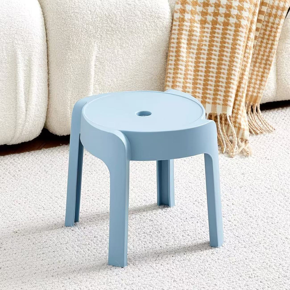 Soft-packed casualfor home plastic dining chair, sturdy and durable chair, stool, stackable thickened round stool, living room chair