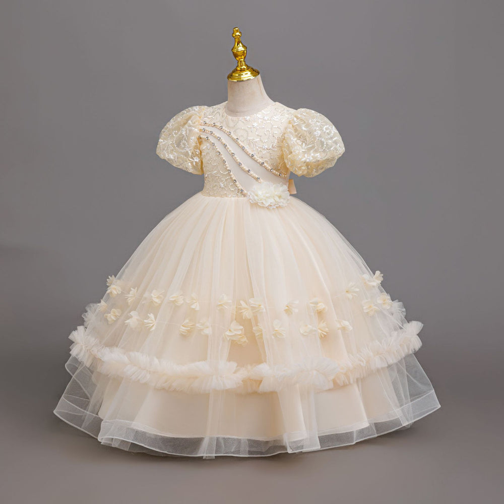 Ready-to-ship new children's formal dress sequin wedding princess dress little girl birthday party dress kids dress