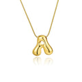 Amazon bestseller: premium bubble 26-letter gold pearlized necklace pendant - stylish women's accessory