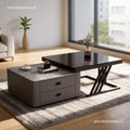 Modern minimalist extendable coffee table, luxury home rock slab coffee table, minimalist small apartment square modular coffee table