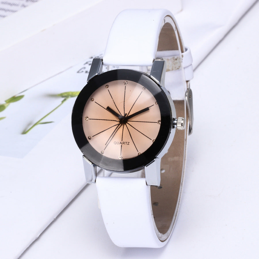 Wholesale leather belt couple watches - speckled leather strap watch set - women's fashionable and unique wristwatches - suitable for students and more