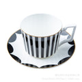 Minimalist nordic gold-trimmed western dinner plate creative tableware ceramic model room club steak plate black and white geometric set