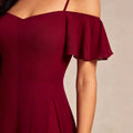 European and american style off-the-shoulder ruffle chiffon maxi dress - women's wedding french dress - high-quality, luxurious evening gown