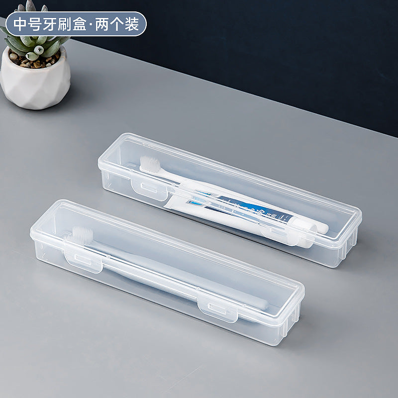 Multifunctional small storage box with lid Transparent plastic storage Toothbrush box Travel toothpaste Electric toothbrush storage box
