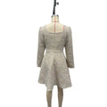 fall/winter women's fashion: european & american style - elegant plaid blazer & high-waisted dress set
