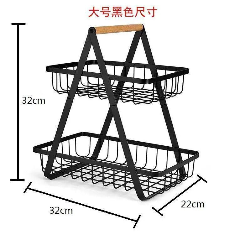Here are a few options, depending on the specific nuance you want to convey:  **option 1 (most common & versatile):**  double-layer desktop organizer basket - home storage for snacks, fruits, and vegetables  **option 2 (more descriptive):**  two-tier desk