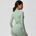 European and american nude feel compression zip-up jacket - quick-dry, breathable yoga top - suitable for casual wear, running, sports, and fitness