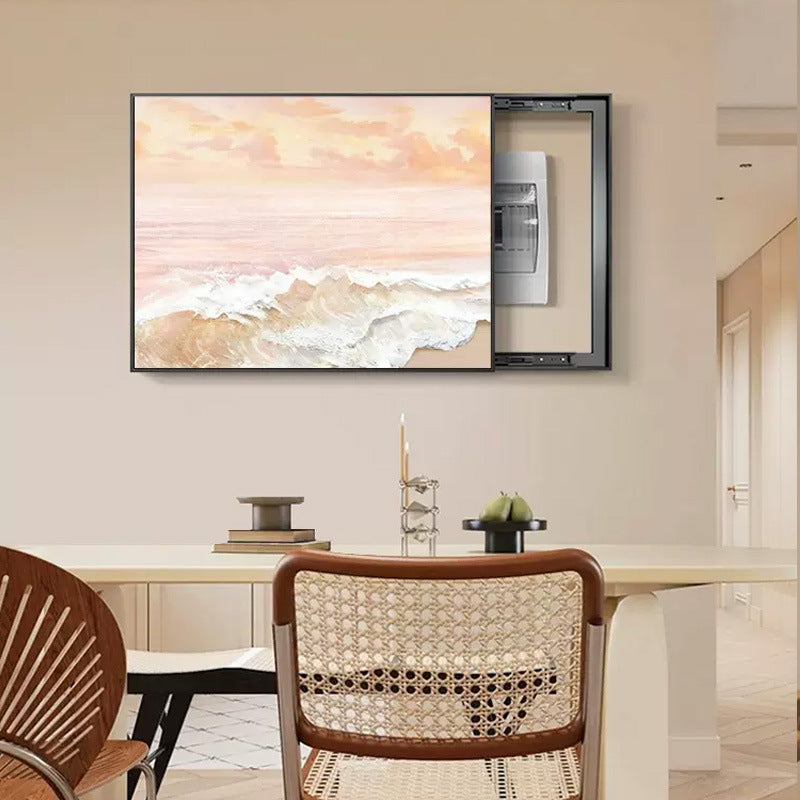 Cream wind sea scenery meter box decorative painting restaurant distribution box switch box weak electric box decorative blocking hanging painting