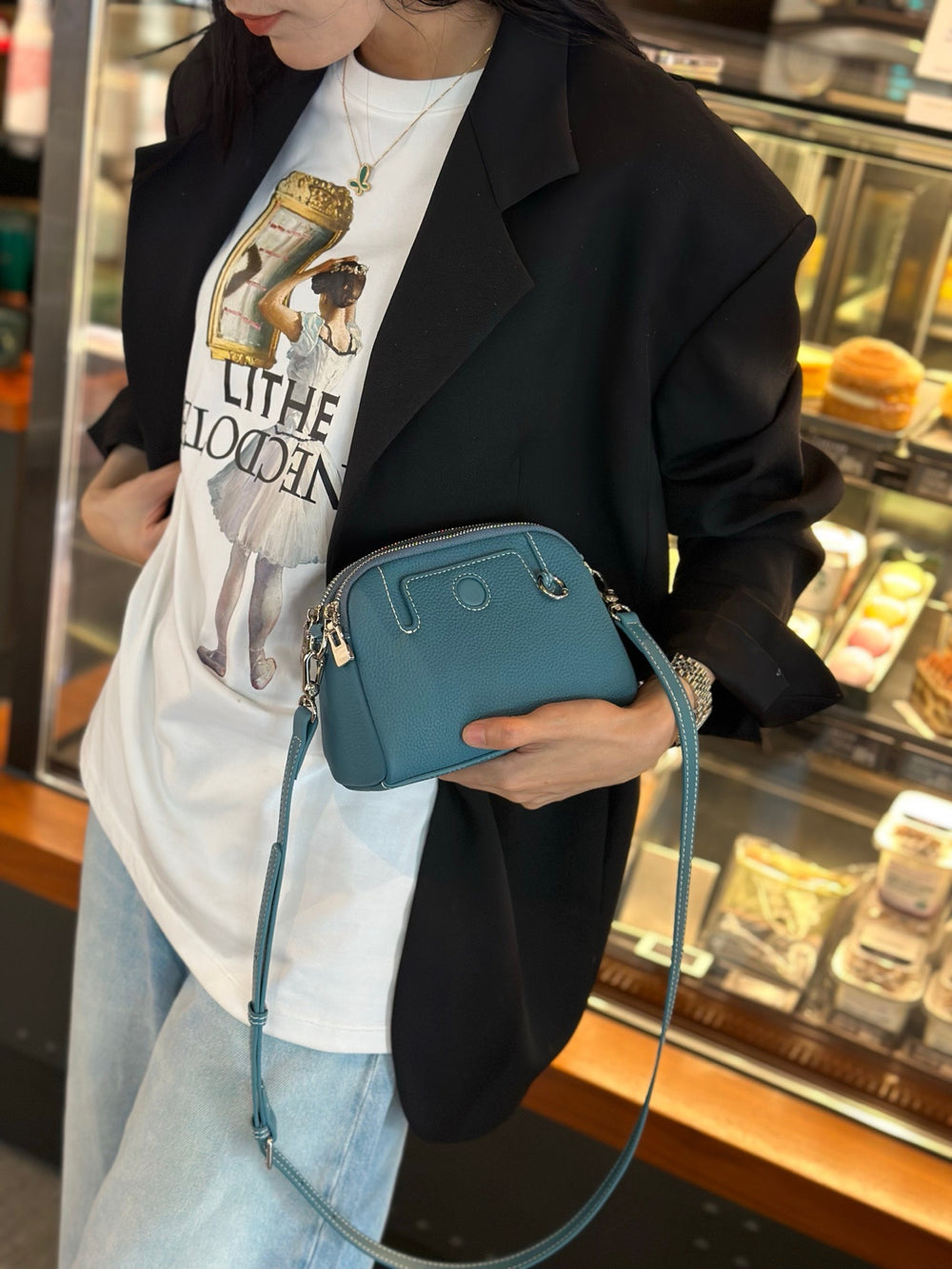 Tc genuine leather women's bag coin mobile phone bag 2025new arrival mahjong bag first layer cowhide single mini shoulder crossbody bag