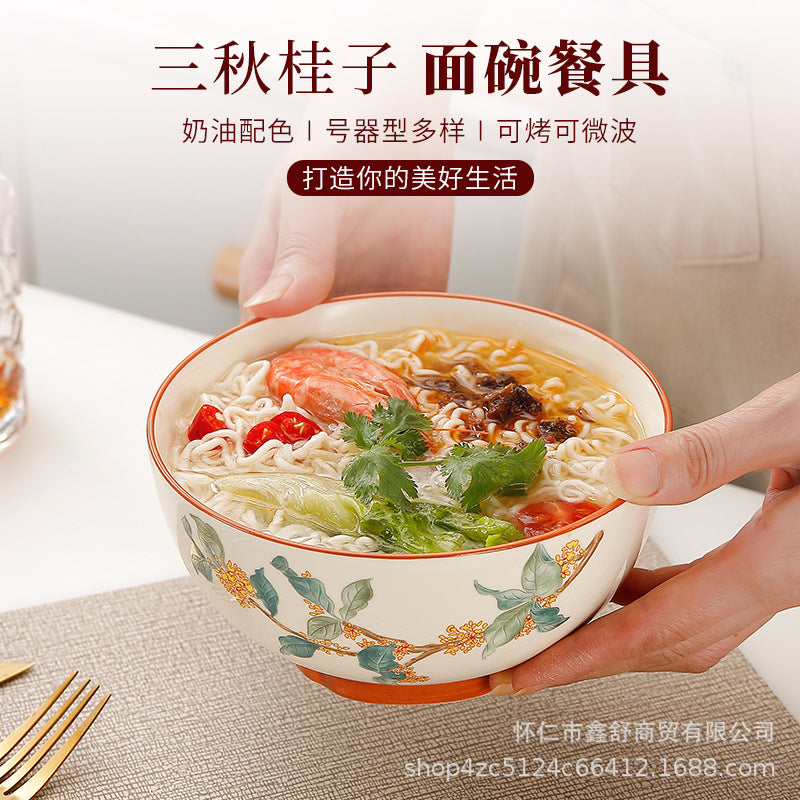 New chinese style ceramic dinnerware set for home use - 2026 collection: bowls, plates, dinnerware, noodle bowls, and soup bowls - complete set