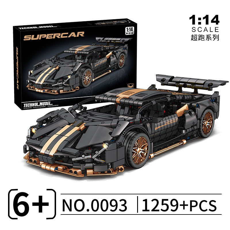 New compatible pull-back car building blocks lamborghini sports car model series green bull small particles children's educational assembly toy wholesale
