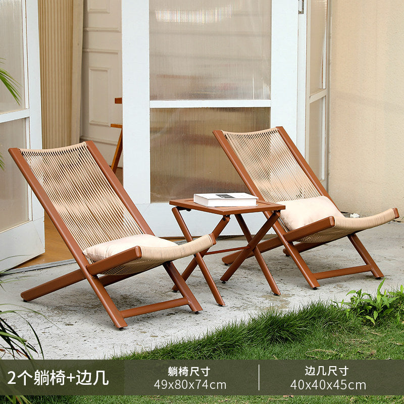 Yunding outdoor lounge chair rattan chair lunch break for home balcony lazy chair sofa waterproofcasual chair courtyard open-air table and chairs