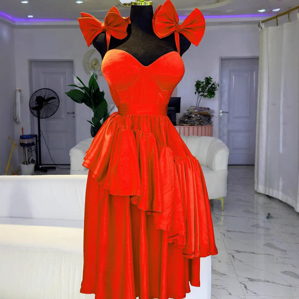 fashion waist-cinching suspender bowssexydress african women's clothing