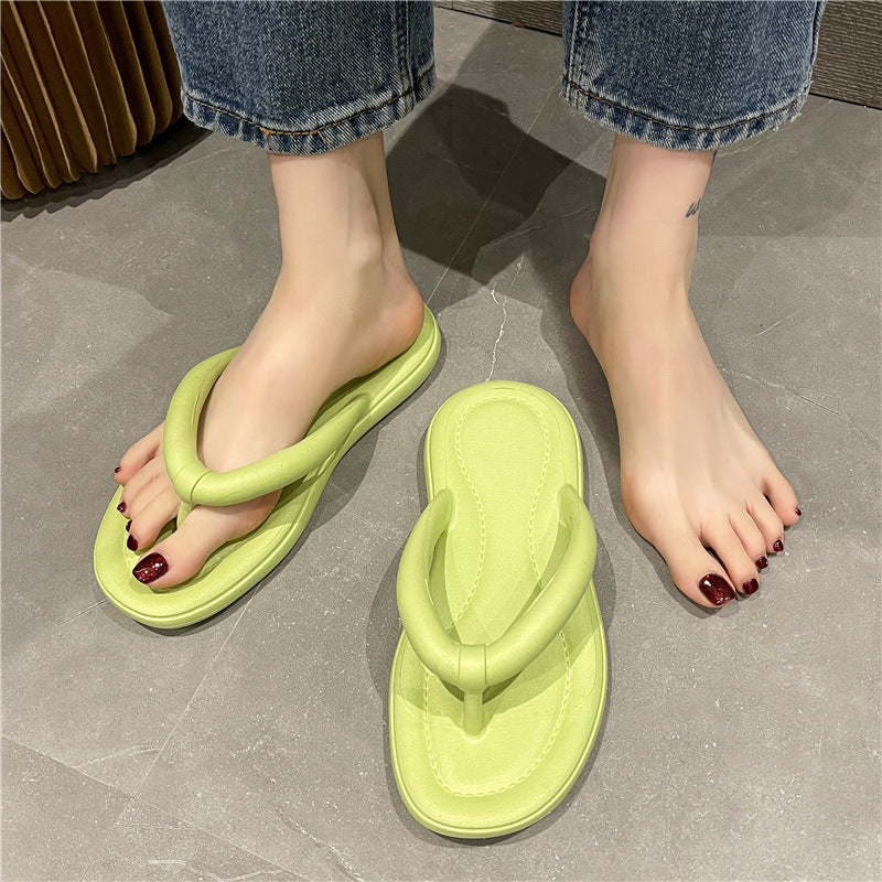 Women's summer flip-flops: durable, non-slip, thick-soled, washable eva korean style casual beach flat sandals
