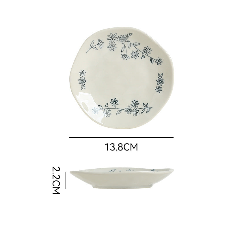 Chinoiserie creative for home ceramic tableware dish high-looking ceramic flavor dish vinegar dish dipping dish underglaze side dish