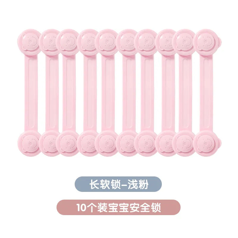 Wholesale double-lock child safety drawer locks - anti-pinch hand protection strips for baby safety - childproof door lock buckles & hook locks