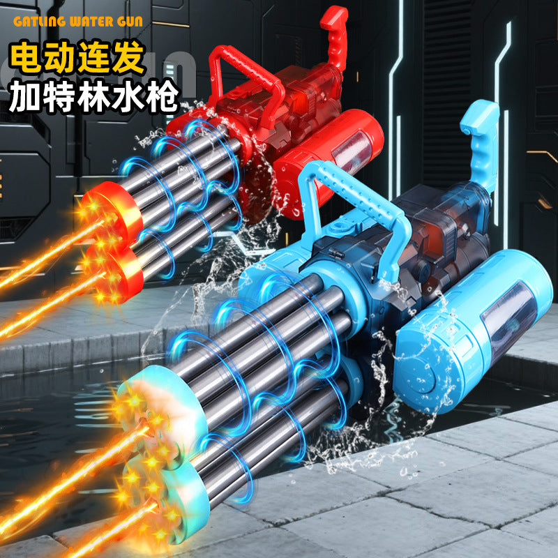 large fire-breathing double-barreled gatling water gun large-capacity rotate high-pressure strong-range electric burst water gun