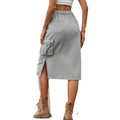 European and american women's clothing  cross-border foreign trade  new arrival denim tie backworkwear skirt casual mid-length skirt trendy