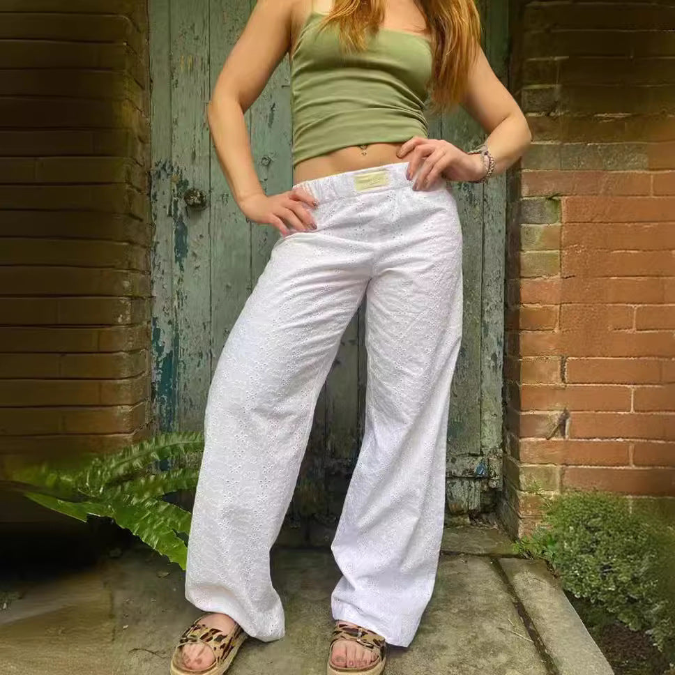 2024 new amazon women's striped wide-leg pants - casual street style, trendy ins fashion, loose fit, high-waisted trousers