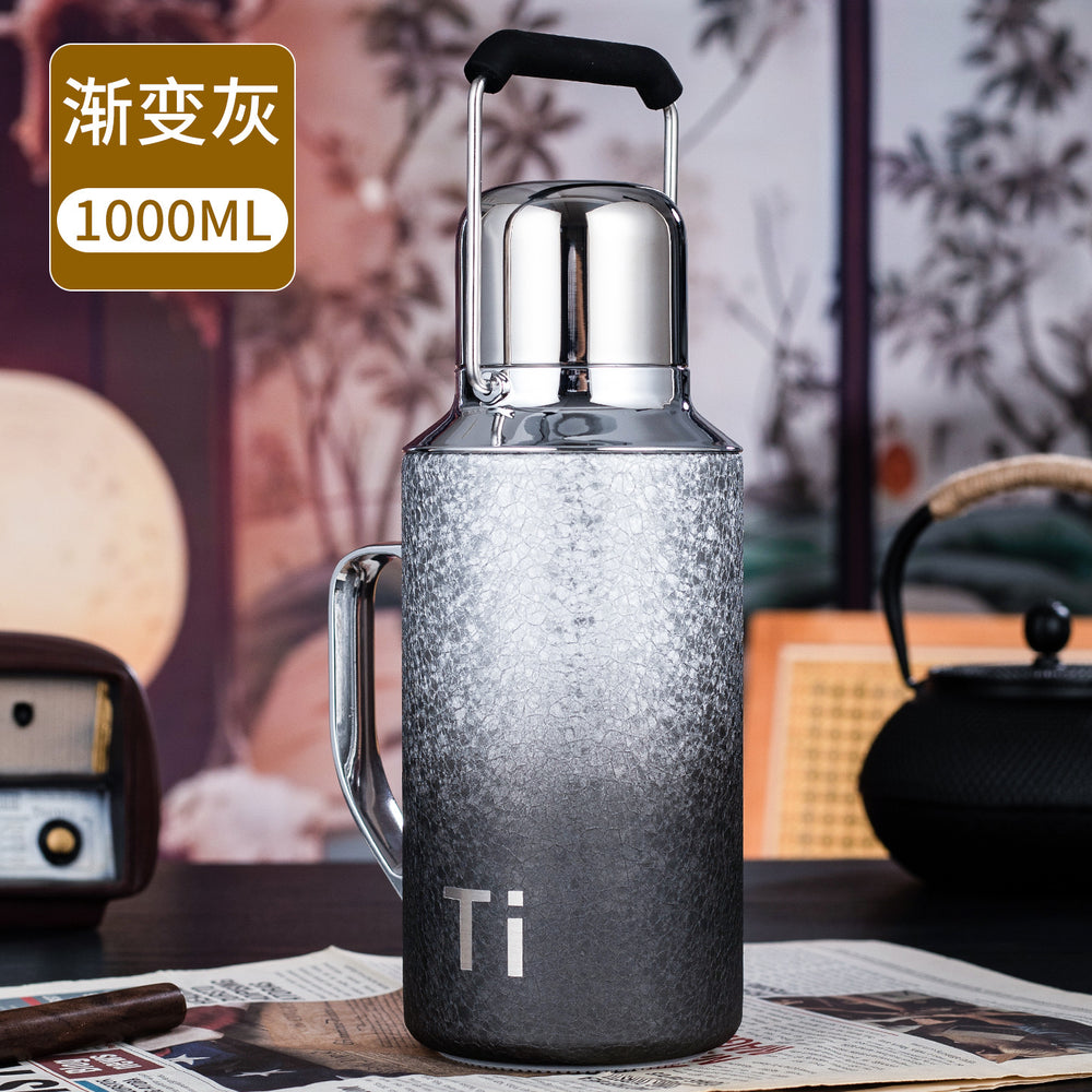High-end titanium-coated machine cover retro thermal insulation tea cup health-preserving high-value titanium cup business gift box set gift water
