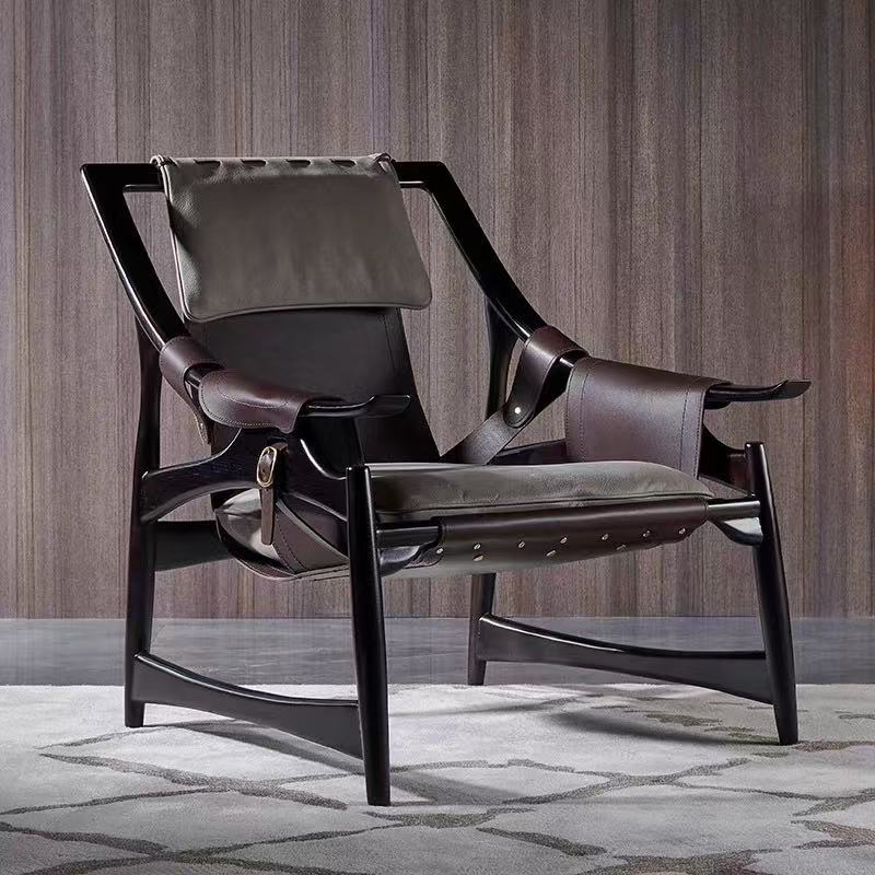Hunting sofa chair designer single solid wood ash casual chair for home lounge chair balcony bulk white embryo hunting chair