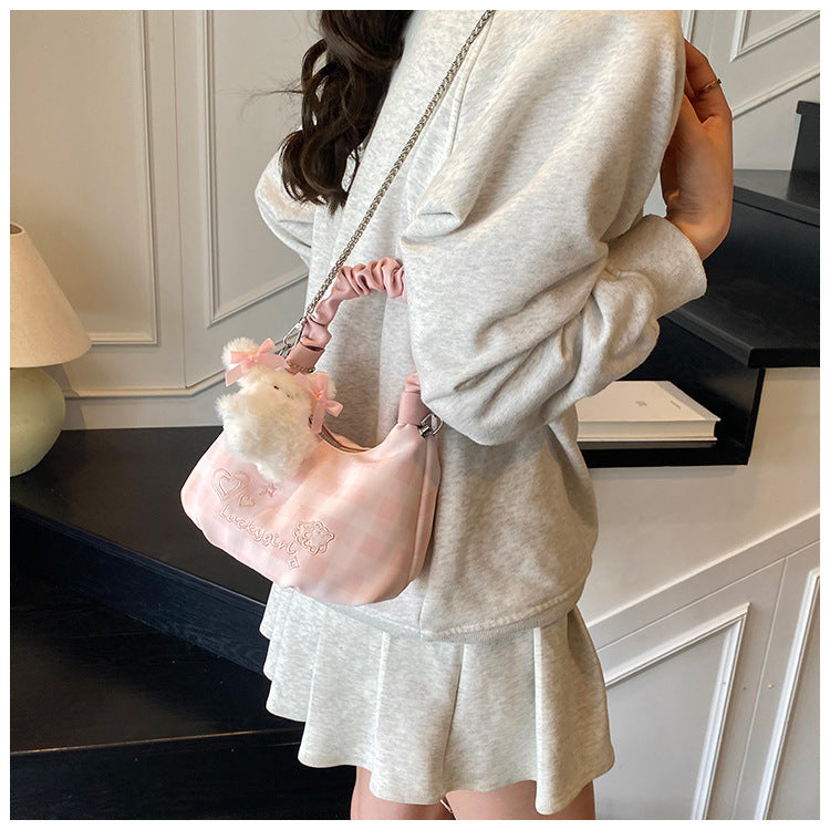 Cross-border niche design high-end bag women's 2025 new retro shoulder messenger bag versatile hand carry armpit bag