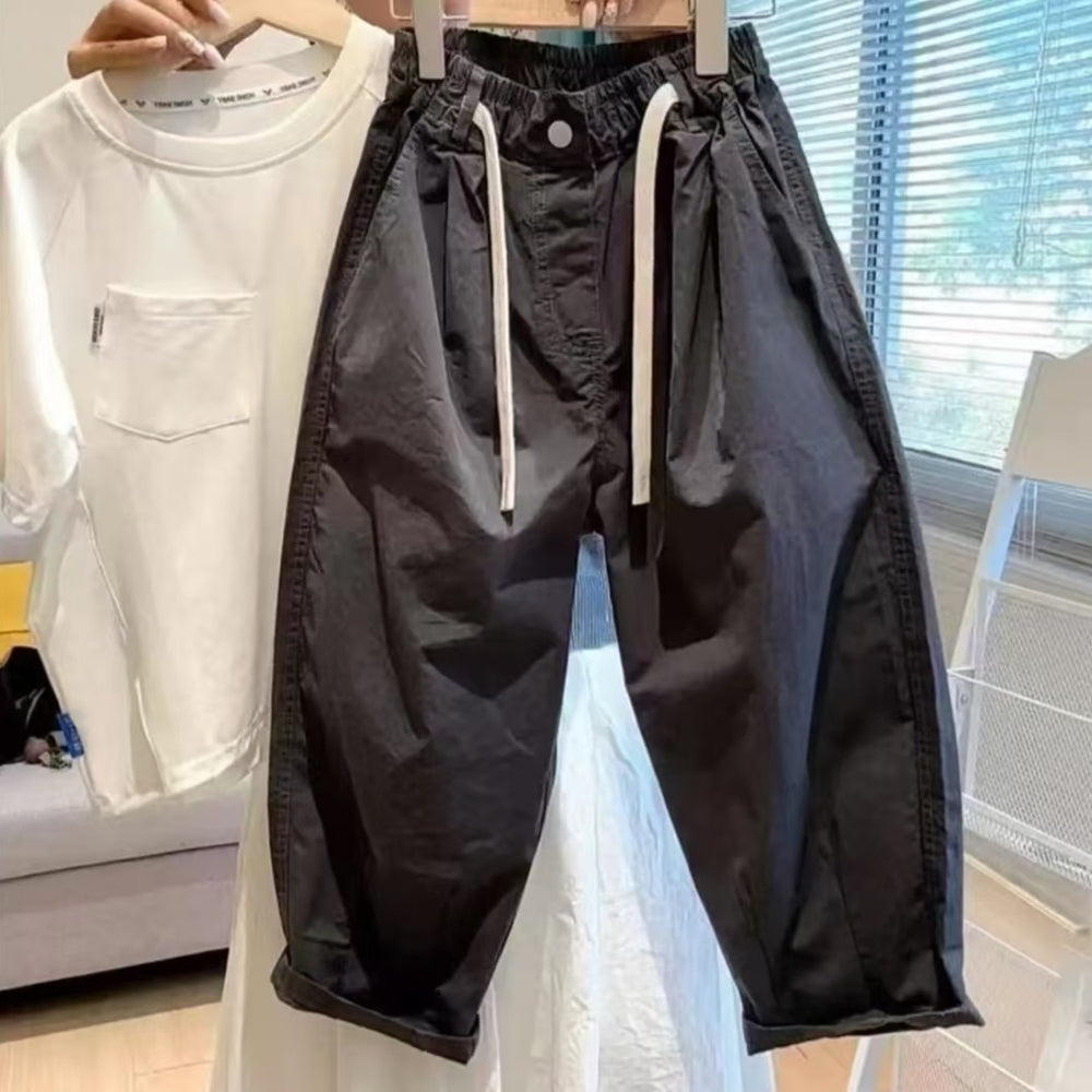 Boys' and girls' mosquito-proof pants, summer lightweight cotton cargo pants, new casual loose-fit trousers for boys