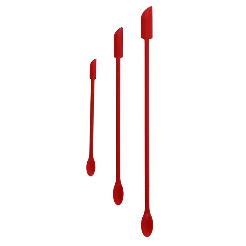 Silicone small tip spatula spoon suit baking mini long double-ended two-in-one spatula jam bottle spatula