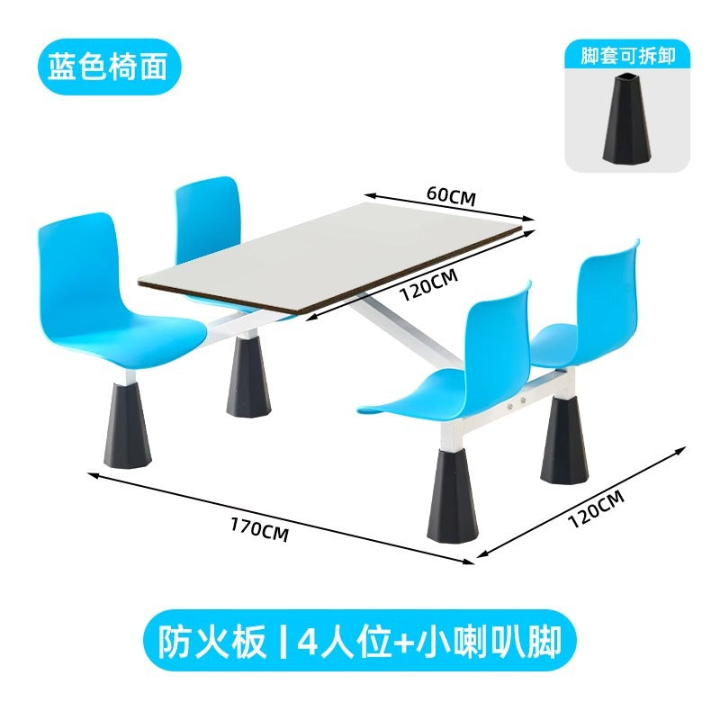 Company school canteen dining table and chair combination staff and students 4 people 6 people dining room table and chair commercial dining table and chair conjoined