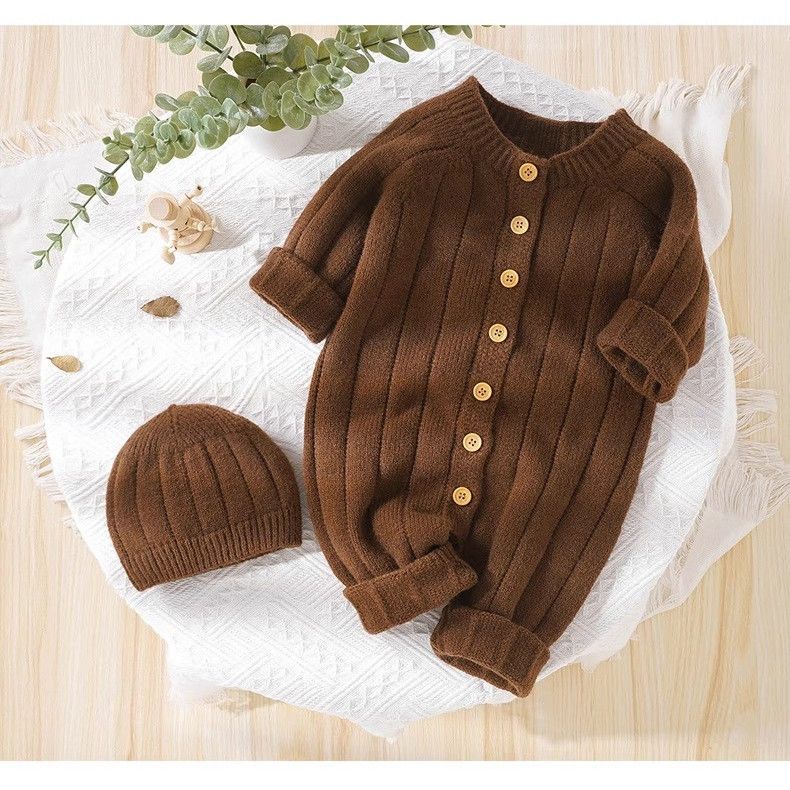 Baby romper jumpsuit spring autumn newborn sleepsuit knitted unisex baby warm clothes autumn winter 021