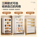 Medieval style steel bookshelf floor-standing storage rack bedroom living room storage all-in-one cabinet iron bookcase storage cabinet