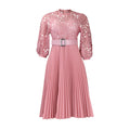 D254 dress  summer large size lace crochet sexy cut out pleated european and american dress cross-border dress