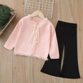 Girls' knitted sweater two-piece set -  autumn/winter new arrival - chinese style hanfu outfit with pants for baby girls