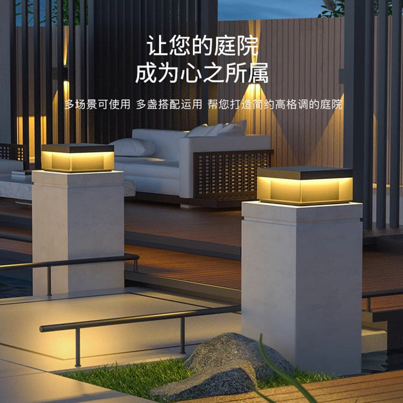 Solar powered pillar lights for courtyards, gateways, and outdoor walls - waterproof post lights for villa entrances