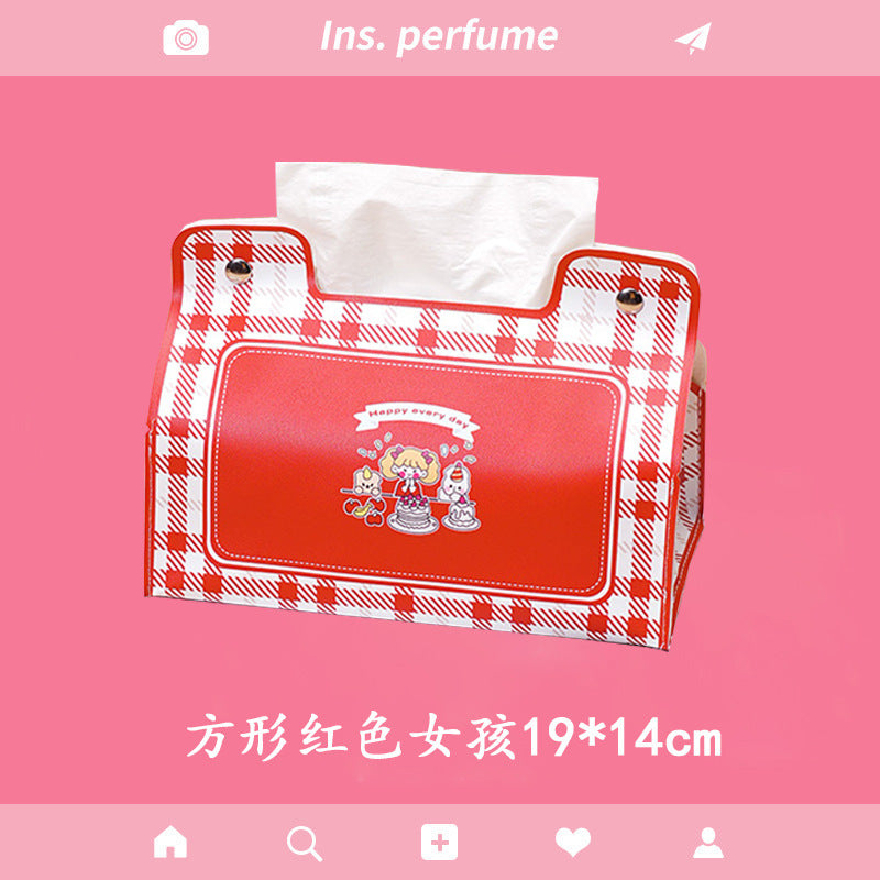 Foreign trade popular tissue box living room creative cute pumping carton car leather pumping box storage box napkin box