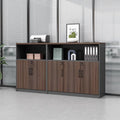 Office wooden filing cabinet - low profile, lockable, partitioned, document storage, open storage