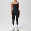 Ready-to-ship, solid color, nude-feel, double-sided brushed, racerback, form-fitting activewear yoga set – perfect for running and fitness. two-piece set