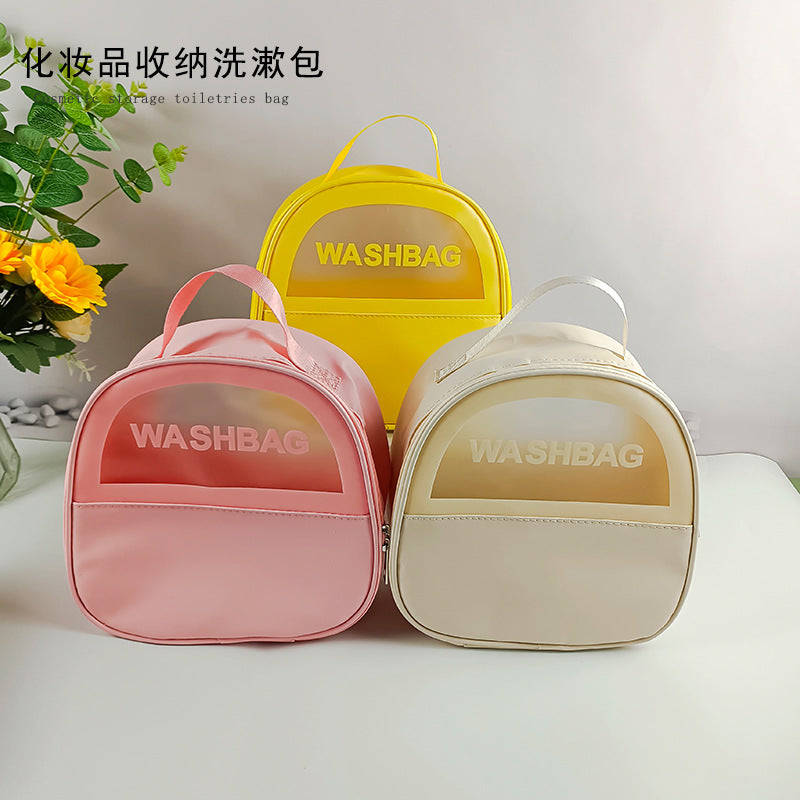 PU waterproof portable toiletries cosmetic bag ins high value large capacity portable cosmetics storage travel toiletries bag