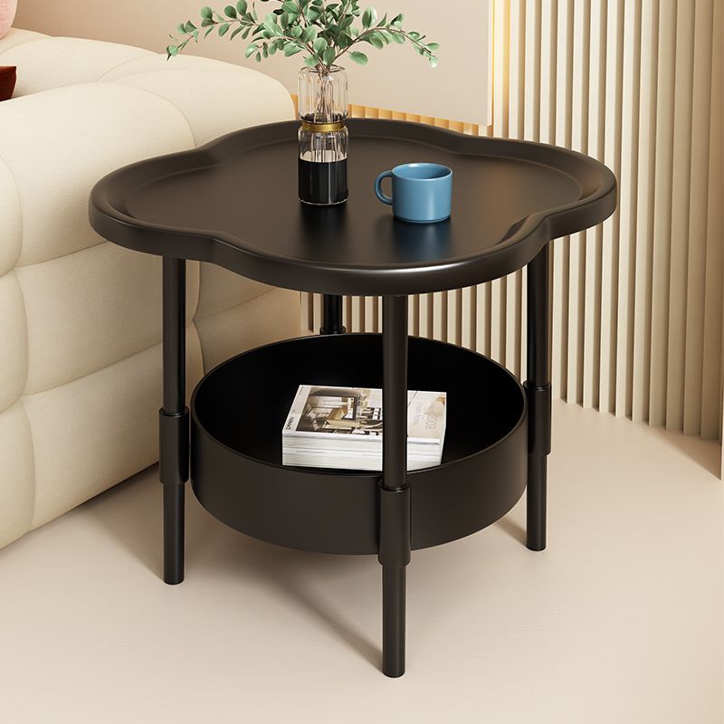 Cream style side table movable bedroom bedside table storage rack for home living room round table creative coffee table sofa side cabinet