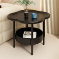 Cream style side table movable bedroom bedside table storage rack for home living room round table creative coffee table sofa side cabinet