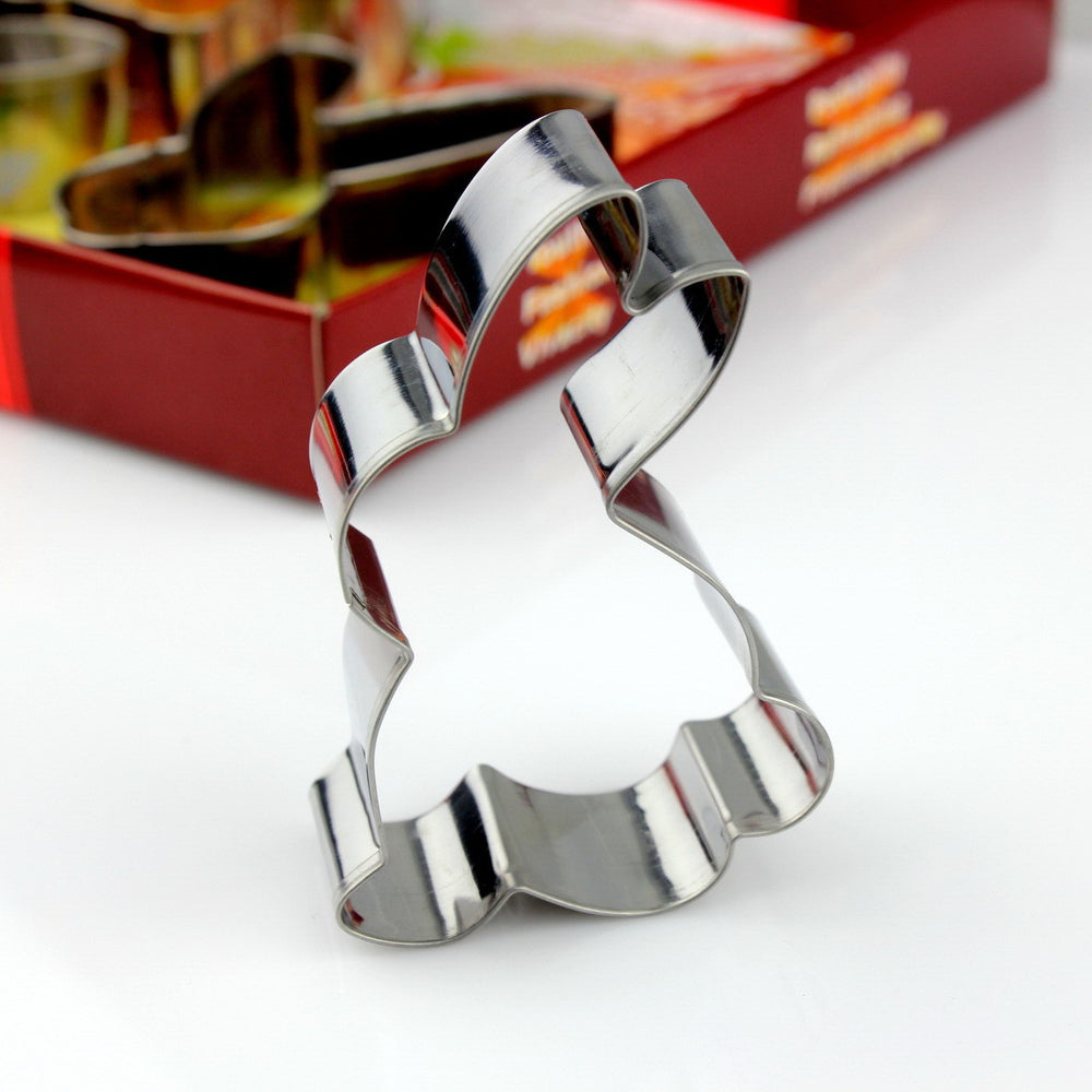 Easter bunny 4-piece set stainless steel cookie cutter color box packaging diy food mold manufacturer in stock